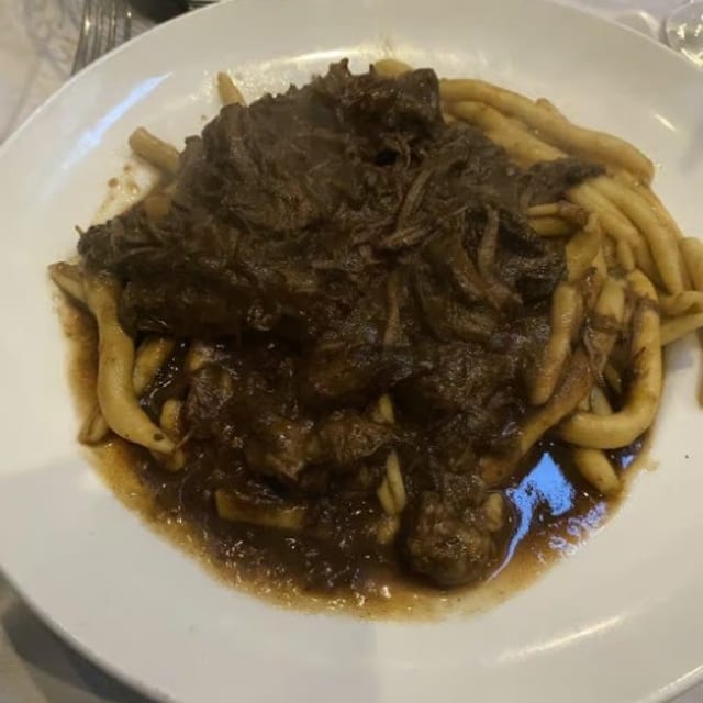 Handmade Fusilli with Braised Short Rib.
