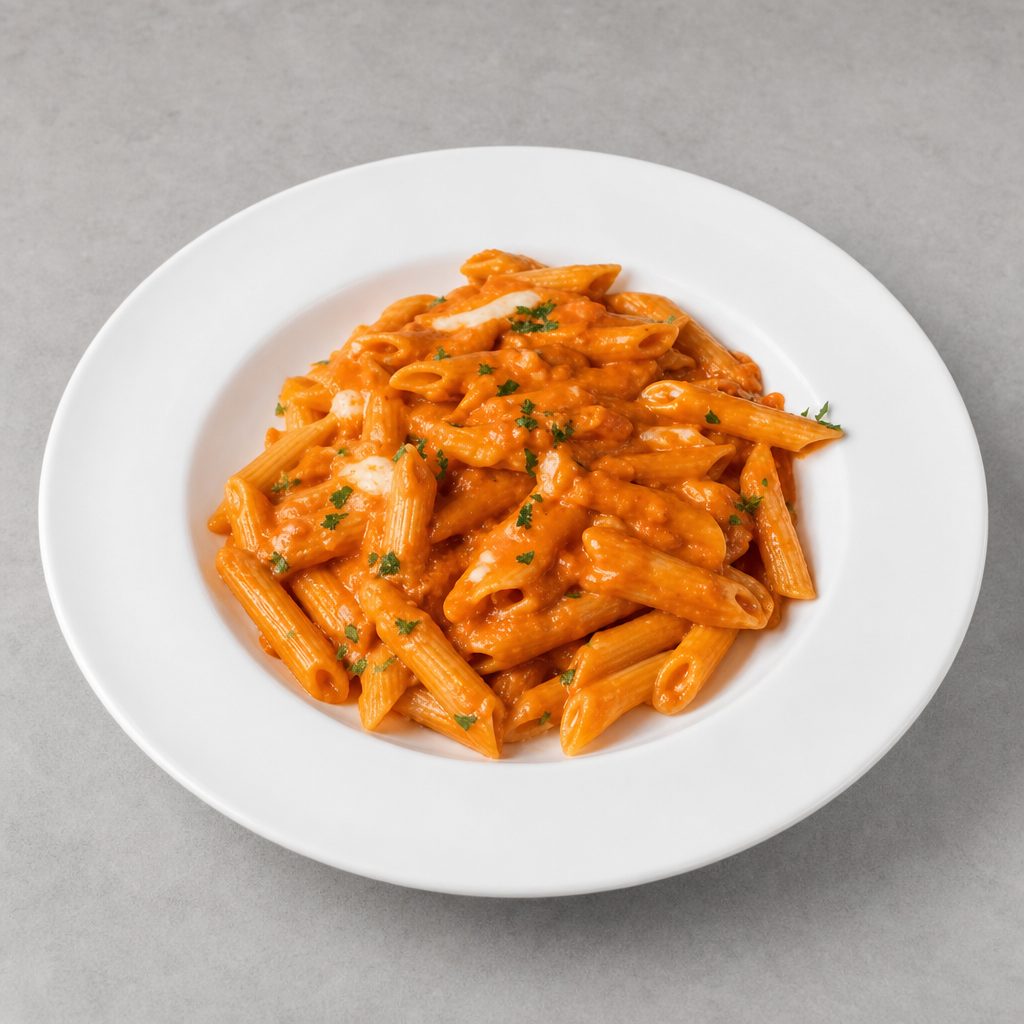 Penne, Tomato & Basil with Fresh Mozzarella.