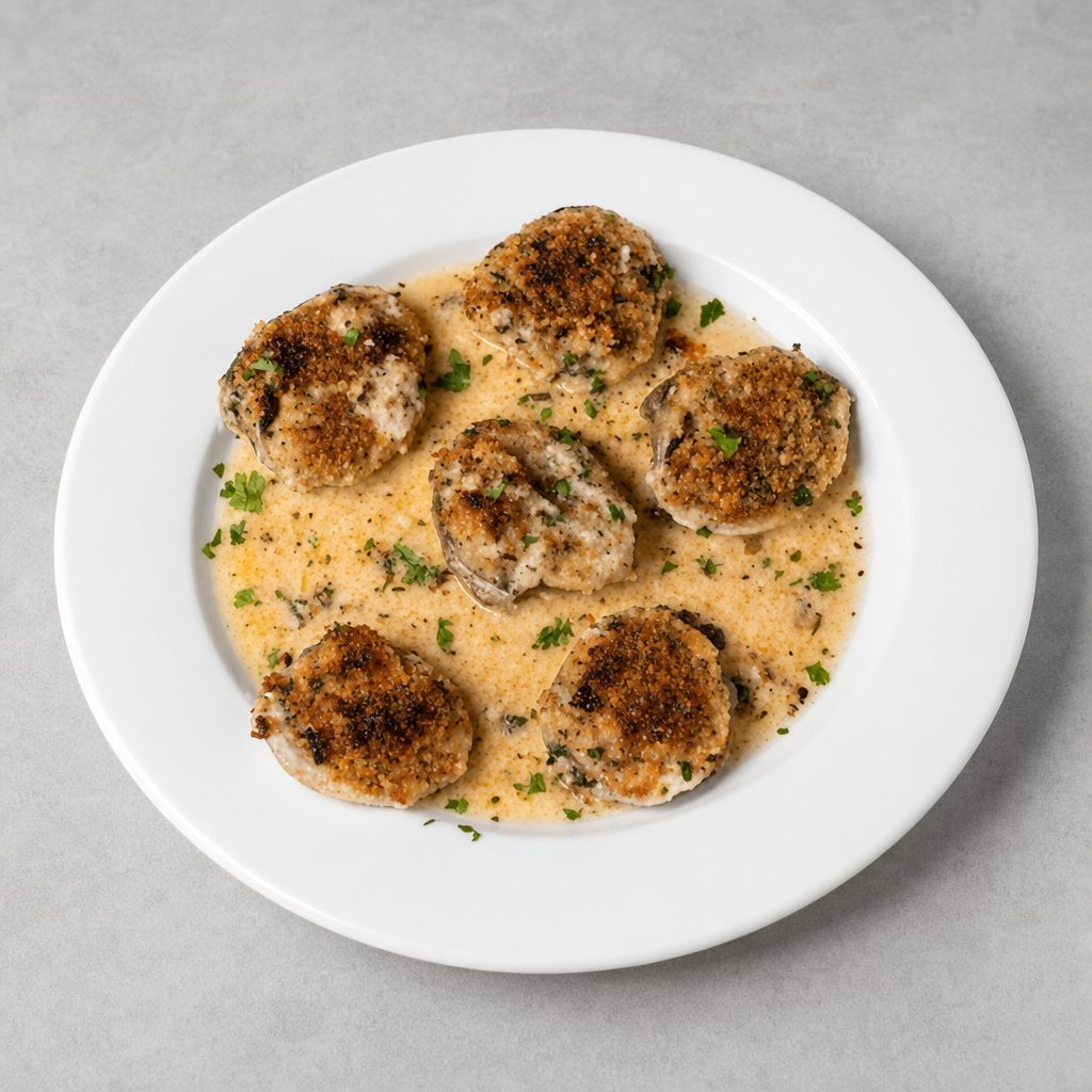 Baked Clams Oreganata.
