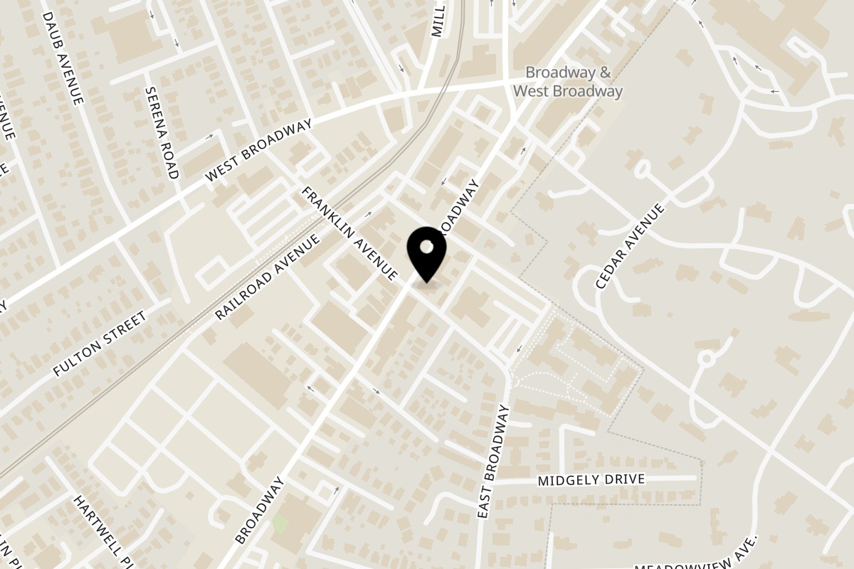 Map showing the location of Da Nicola on 1203 Broadway in Hewlett